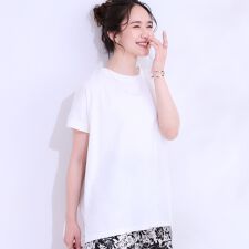 【洗えるS-LLひんやりUV】汗をかいても気になりにくい スリットトップス
