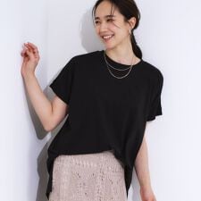 【洗えるS-LLひんやりUV】汗をかいても気になりにくい スリットトップス