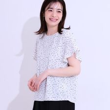 【イージーケア洗えるS-LL】大人フェミニン お袖フリルブラウス