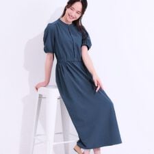 【洗えるS-LLひんやりUV】女性らしさ漂う サッカーワンピース