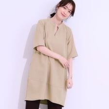 【洗えるS-LL】体型カバーが楽に叶うチュニックワンピース