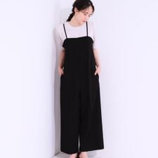 【S-LL】Iラインですっきり見え 大人見えサロペット
