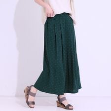 【S-LLひんやり】いつものコーデを華やかに 柄アソート 麻調ガウチョパンツ
