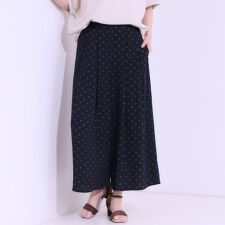 【S-LLひんやり】いつものコーデを華やかに 柄アソート 麻調ガウチョパンツ