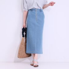 【ひんやり】デニムジップナロースカート | シューラルー