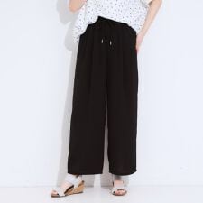 【S-LLひんやり】さらりと涼やか イージーワイドパンツ