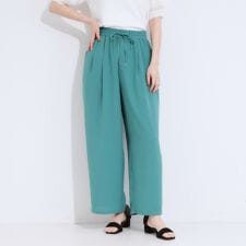 【S-LLひんやり】さらりと涼やか イージーワイドパンツ