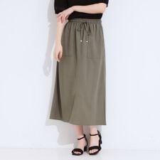 【セットアップ可ひんやり】大人カジュアルに ベイカー風デザインスカート