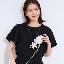 【セットアップ可ひんやりS-LL】きちんと感のあるフリル袖トップス
