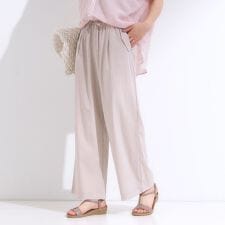 【着丈選べる】触れる度ひんやり ゆるきれい イージーワイドパンツ