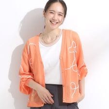 ニュアンスデザインがこなれ見え 刺繍デザイン シアーカーディガン