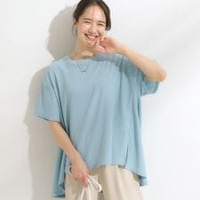 【S-LL洗える体型カバー5分袖】涼しくきれいに決まる Aライントップス
