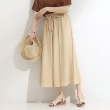【洗えるS-LLひんやり】さらっとタッチできれい見え ピンタックスカーチョ