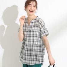 【S-LL】さらシャリコットン きれいに体型カバー叶うスキッパーシャツ