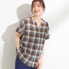 【S-LL】さらシャリコットン きれいに体型カバー叶うスキッパーシャツ