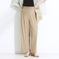 【S-LLひんやりUV】リラクシーな穿き心地 エアリーワイドパンツ
