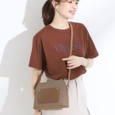 キャンバス風合皮ショルダーバッグ