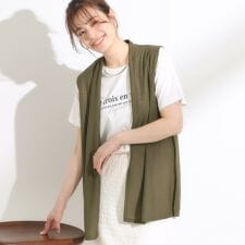 【S-LL2点セット体型カバーにも】着回しいろいろ ジレ＋ロゴTシャツ