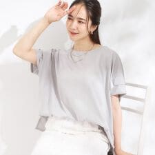 【S-LLUV吸水速乾】さらりと着こなす 肩タックゆるトップス