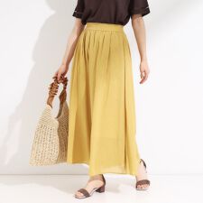 【S-LLひんやり】涼を感じるシアー感 軽やかスカーチョ