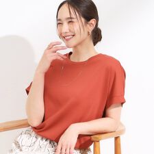 【S-LL汗ジミ軽減ひんやりUV】体型カバーに タック入りドルマントップス