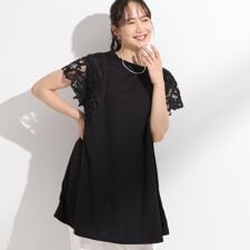 【S-LL】上品華やか お袖レースチュニックトップス