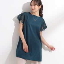 【S-LL】上品華やか お袖レースチュニックトップス