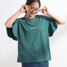 【S-LLひんやり二の腕カバー】華やかさをプラスする お袖フリルTシャツ