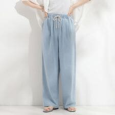 ライトオンスデニムイージーワイドパンツ