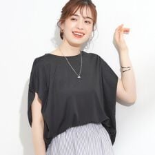 【S-LLひんやりUV】二の腕をきれいにカバー ショルダータックトップス