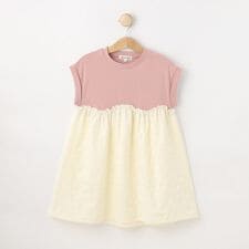 シューラルー(SHOOLARUE)の【100-120cm】フラワージャガードドッキングワンピース