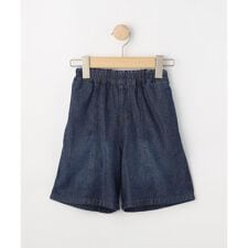 【100-150cmひんやり】ゆったりシルエットの デニムハーフパンツ