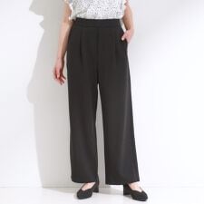 【S-LLストレッチ】脚のラインを拾いにくい スマートワイドパンツ