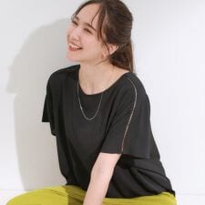 【S-LLひんやり洗濯後しわになりにくい】インせず決まる はしごレースドルマンブラウス