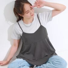 【S-LLセットアップ可ひんやり】女性らしさ溢れる ティアードキャミソール