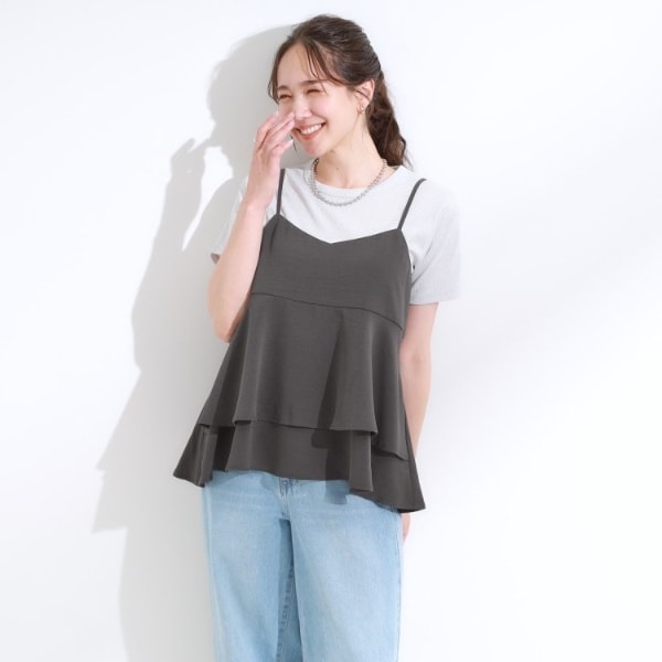 フィロソフィー ハート スパンコール タンクトップ スパンコール付き