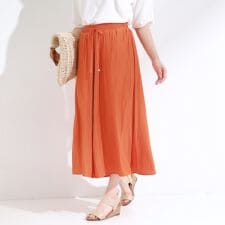 【S-LL裏地ひんやり】スカート見えで上品に マットサテンスカーチョ