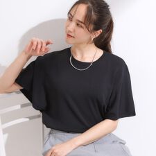 シューラルー(SHOOLARUE)の【ひんやりS-LL】女性らしさ溢れる フレアスリーブニット