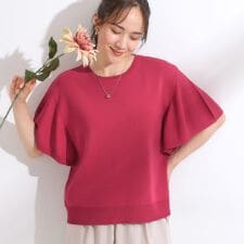 シューラルー(SHOOLARUE)の【ひんやりS-LL】女性らしさ溢れる フレアスリーブニット