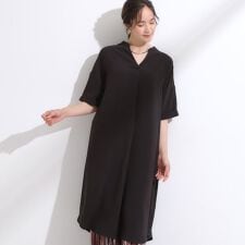 【S-LL洗濯後しわになりにくい】後ろ姿もサマになる バックレースアップチュニック