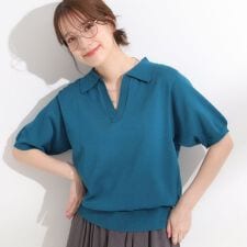 【S-LL】大人の抜け感 スキッパーニット