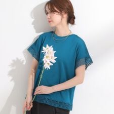 【S-LLひんやり】インせず決まる 楽してきれいなレース付きトップス