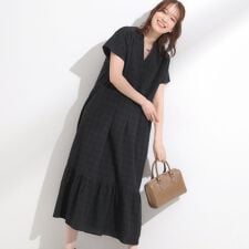 【S-LL】ラフに着られる ティアードワンピース