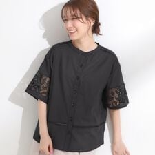 袖刺繍ブラウス