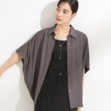 【洗えるS-LL】リラックス感のある さらさらドレープシャツ