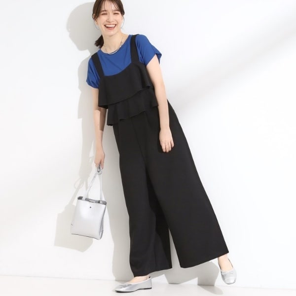 ラフロー オールインワン サロペット 黒 ブラック レディースsize1【M】 ラフロー オールインワン サロペット 黒 ブラック レディース