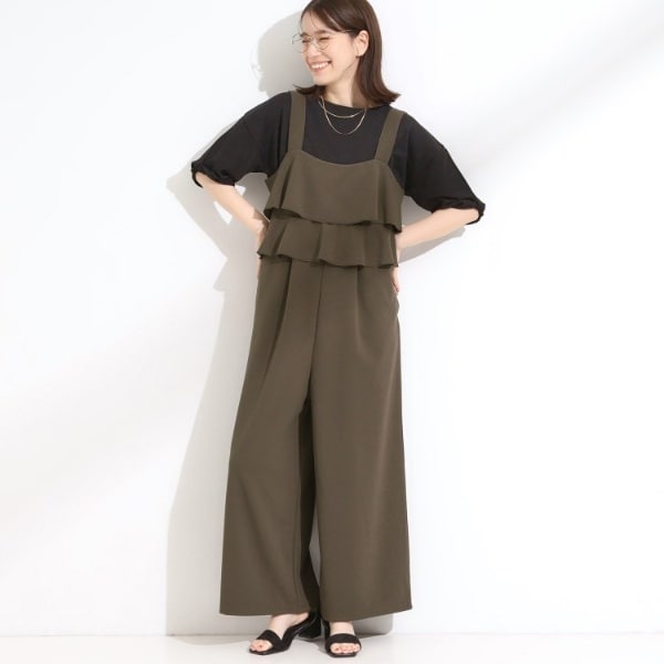 WEB限定/追加2》リラックスイージーVネックオールインワン