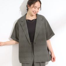 シューラルー(SHOOLARUE)の【S-LLセットアップ可洗濯後しわになりにくい】5分袖テーラードジャケット