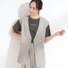 【S-LLセットアップ可洗濯後しわになりにくい】ダブルベスト