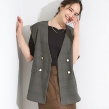 【S-LLセットアップ可洗濯後しわになりにくい】ダブルベスト